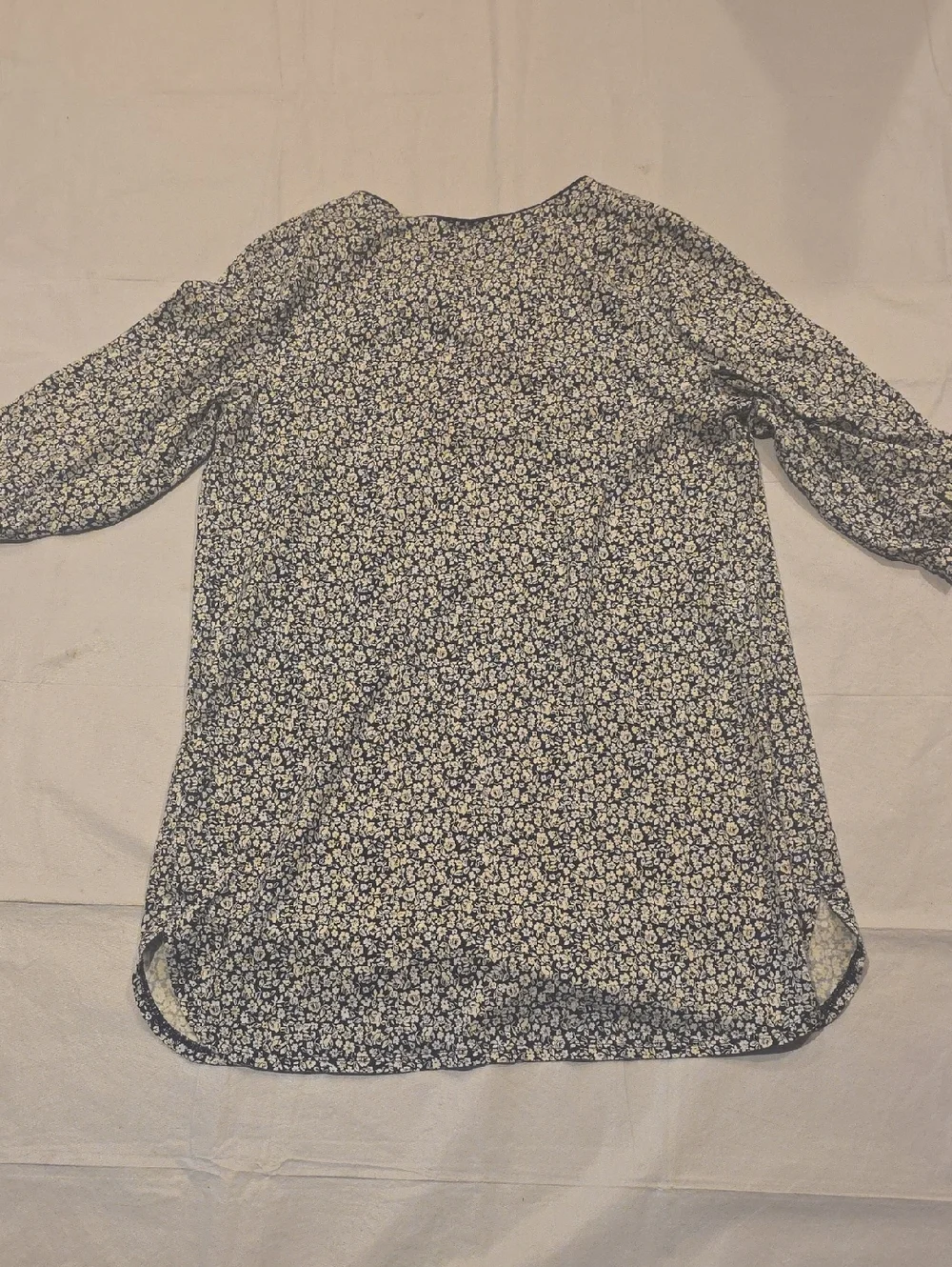 Lauren Ralph Lauren Women's‎ Navy Floral Short Dress 3/4 Sleeves L
